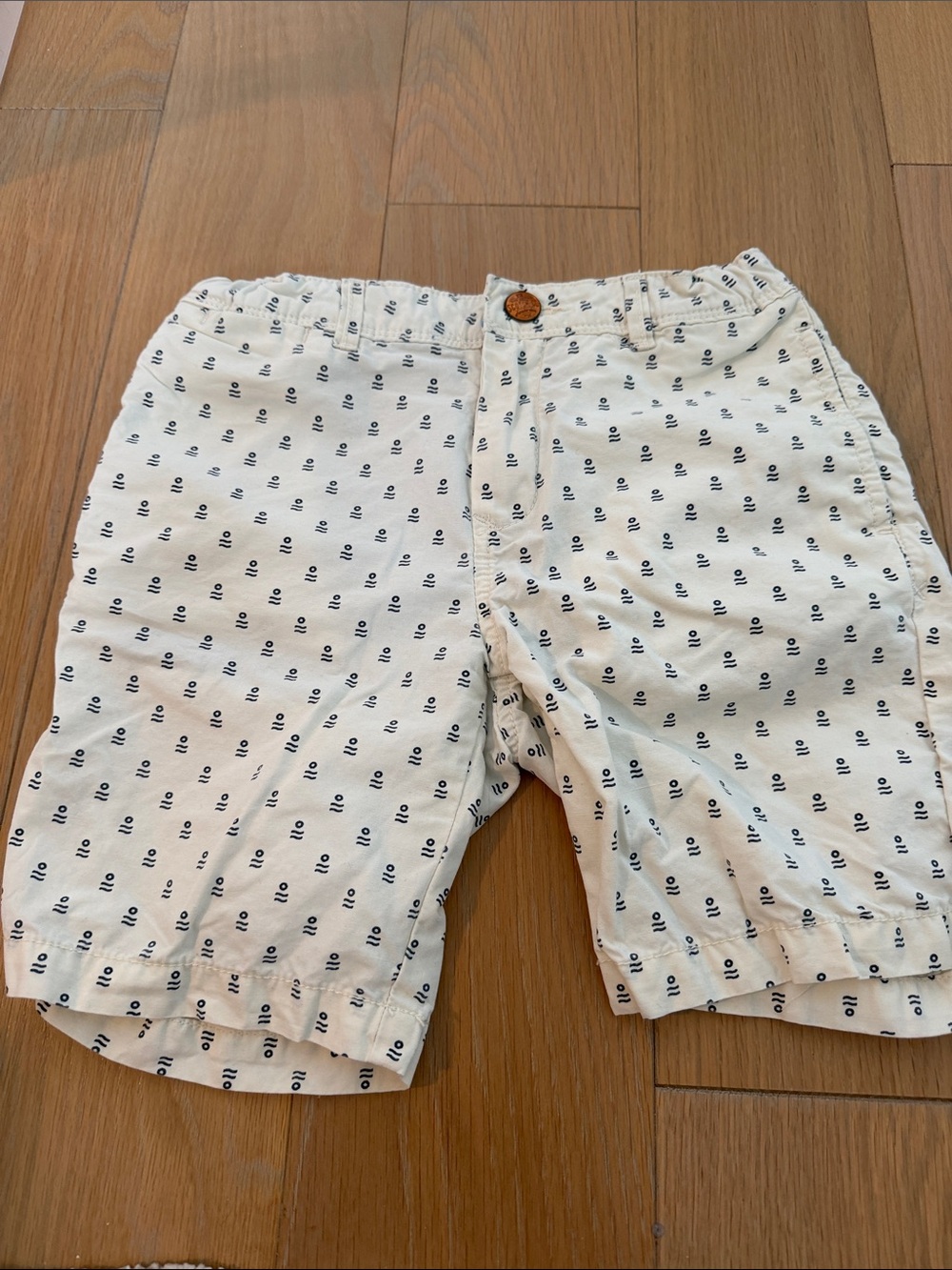 Scotch & Soda Cream Shorts with Navy Dot Motif
